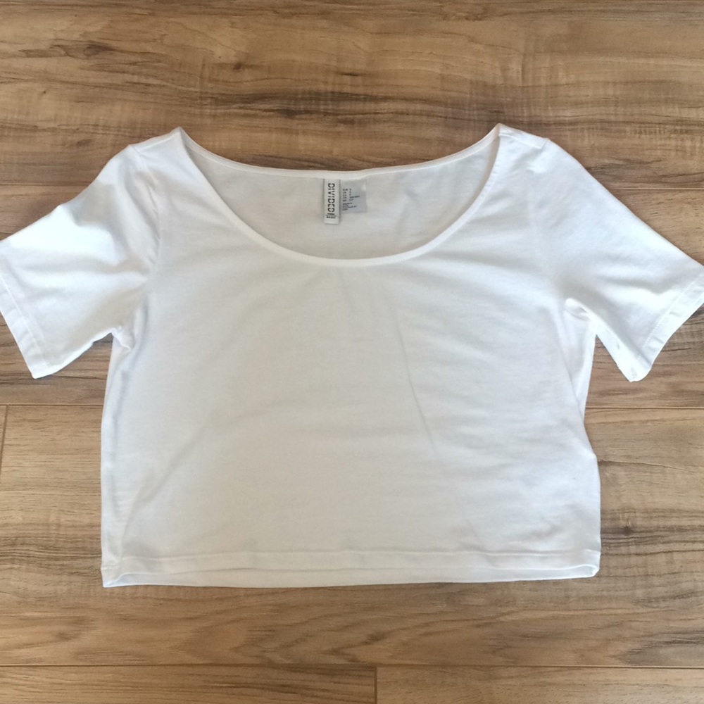 H&M - crop white tee - Small